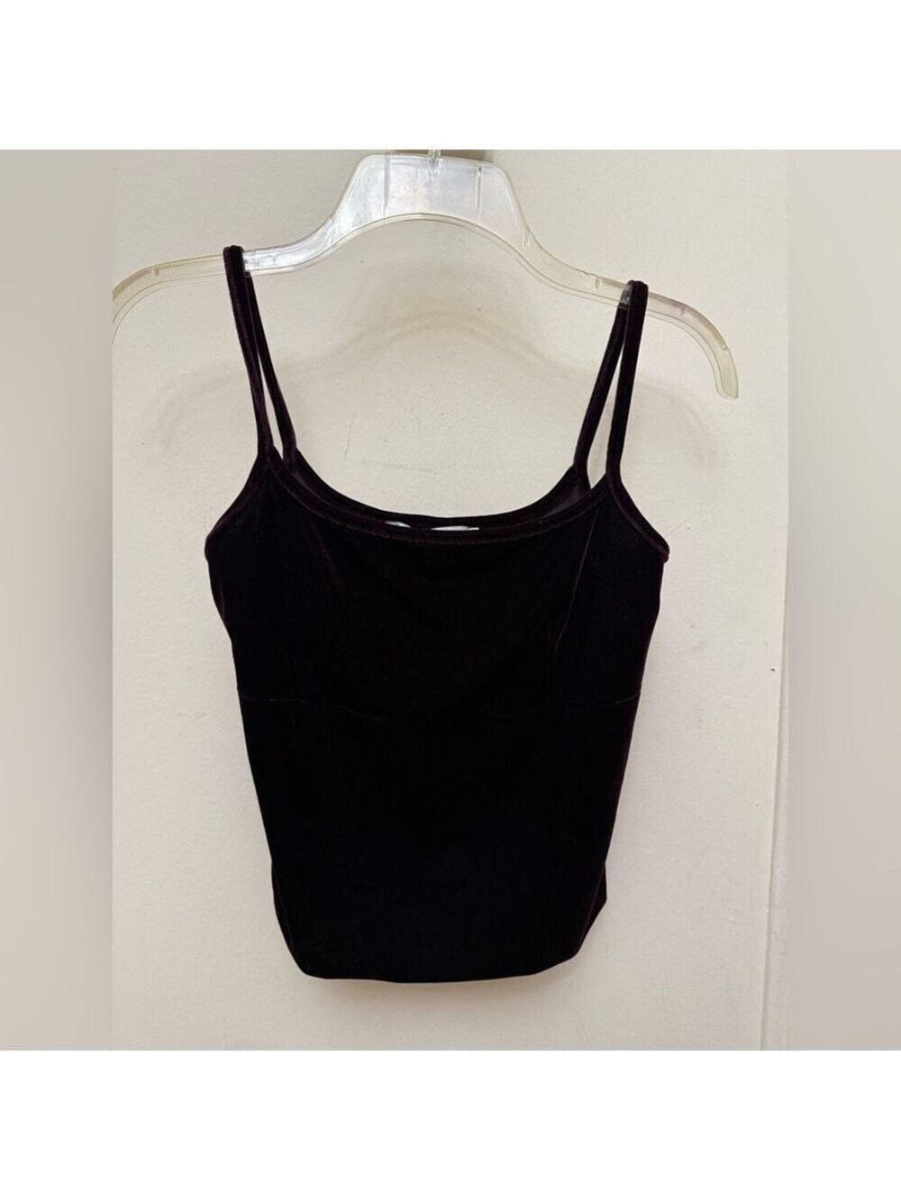 Vintage 1990s Necessary Objects Velvet Spaghetti Strap Top Deep Purple